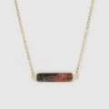 Miz Casa and Co - Maz Necklace - Jewellery (Pink & Black Rhodonite) Maz Necklace