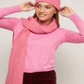 Oxford - Celine Rib Knit Scarf - Scarves & Gloves (Pink Medium) Celine Rib Knit Scarf