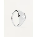 PDPAOLA - Triangle Shimmer Stamp Silver Ring - Jewellery (Silver) Triangle Shimmer Stamp Silver Ring