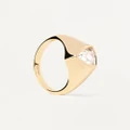 PDPAOLA - Triangle Shimmer Stamp Ring - Jewellery (Gold) Triangle Shimmer Stamp Ring