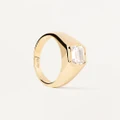 PDPAOLA - Octagon Shimmer Stamp Ring - Jewellery (Gold) Octagon Shimmer Stamp Ring