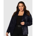 Pink Dusk - All Day & Night Sequin Jacket - Blazers (Navy) All Day & Night Sequin Jacket