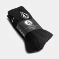 Volcom - Full Stone Socks 3 Pack - Crew Socks (Black) Full Stone Socks 3 Pack