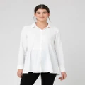 Ripe Maternity - Tina Peplum Shirt - Tops (White) Tina Peplum Shirt