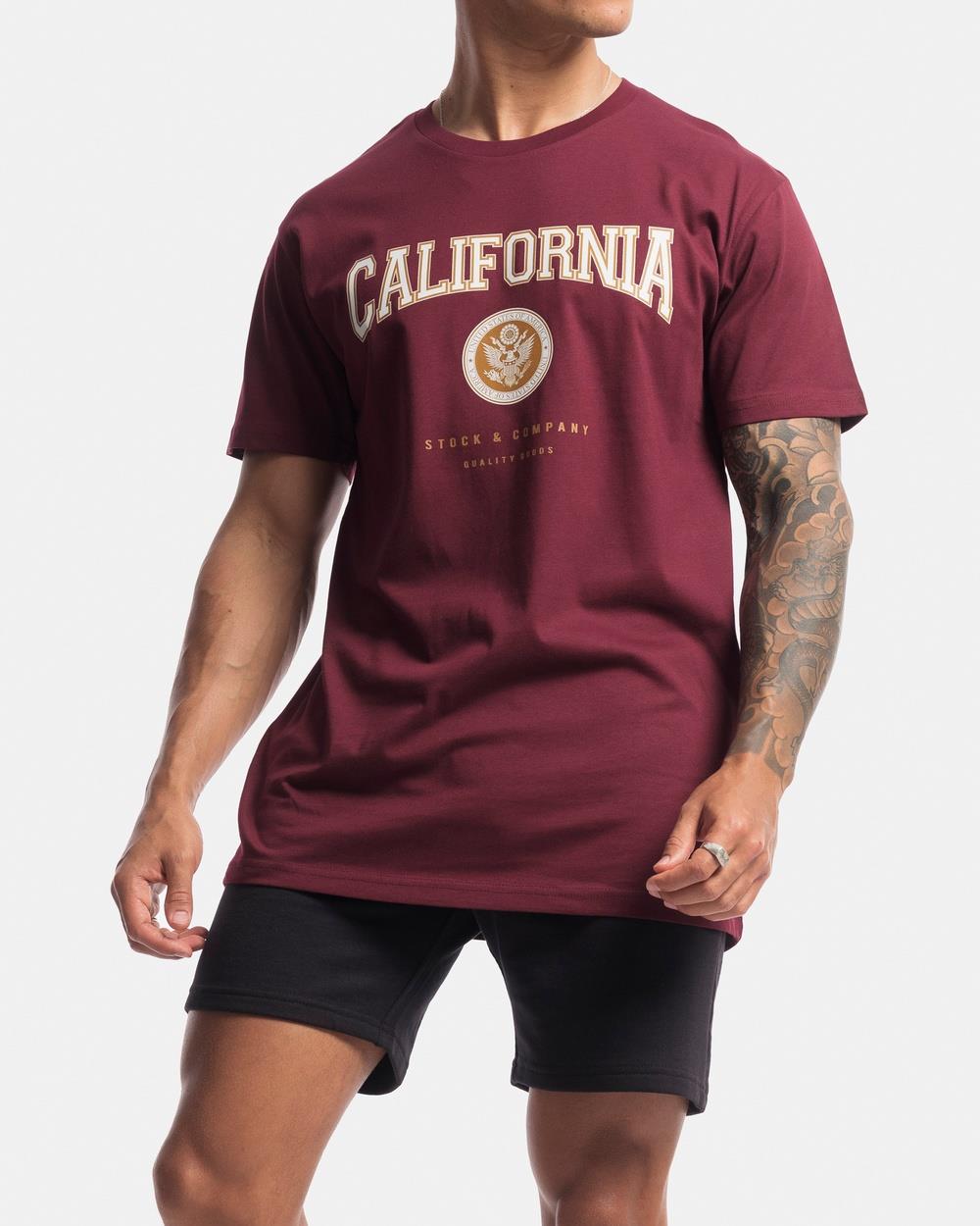 Stock & Co. - California Tee - Short Sleeve T-Shirts (Oxblood) California Tee