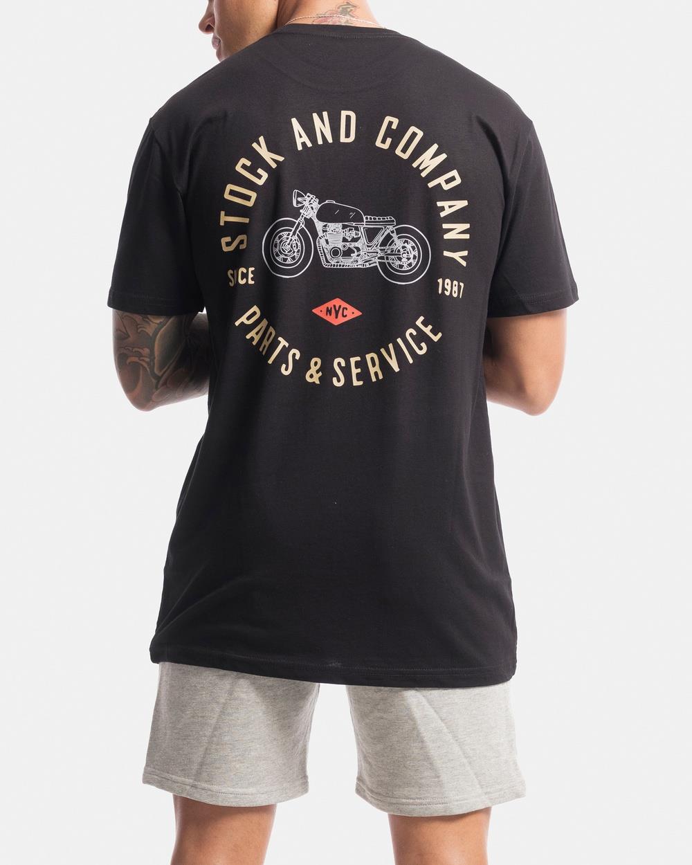 Stock & Co. - Café Racer Tee - Short Sleeve T-Shirts (Black) Café Racer Tee