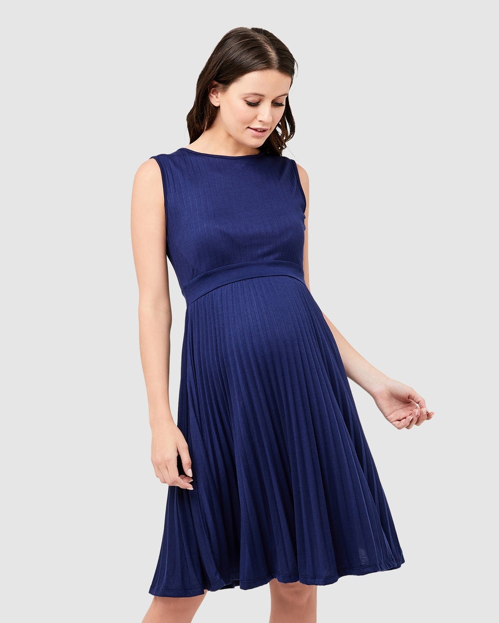 Ripe Maternity - Sunray Pleat Dress - Dresses (Blueprint) Sunray Pleat Dress