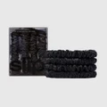 Slip - slip pure silk back to basics skinny scrunchies - Hair (Black) slip pure silk back to basics skinny scrunchies