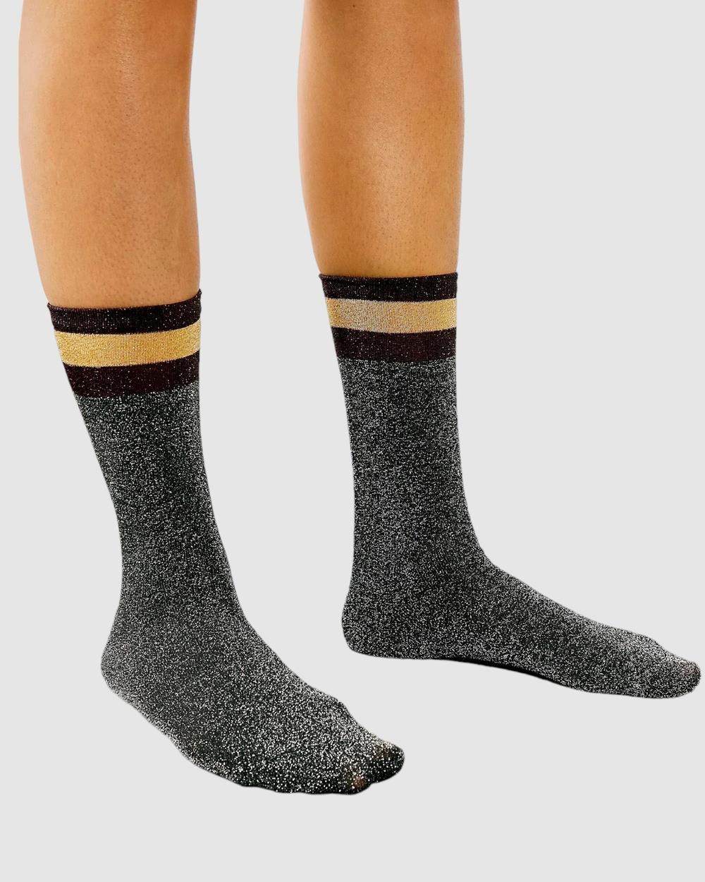 High Heel Jungle - Varsity Lurex 3 4 Socks - Socks & Tights (GREY) Varsity Lurex 3-4 Socks