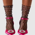 High Heel Jungle - Diamonds and Pearls Sheer Socks - Socks & Stockings (Black Sheer) Diamonds and Pearls Sheer Socks