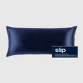 Slip - King Silk Pillowcase Envelope Closure - Sleep (Navy) King Silk Pillowcase Envelope Closure