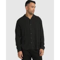 RVCA - Beat Long Sleeve Button Down Shirt - Tops (BLACK) Beat Long Sleeve Button Down Shirt