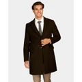 Brooksfield - Wool Blend Overcoat - Coats & Jackets (Khaki) Wool Blend Overcoat