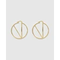 Izoa - Alphabet Letter V Hoop Earrings - Jewellery (Gold) Alphabet Letter V Hoop Earrings