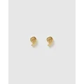 Izoa - Number 9 Stud Earrings - Jewellery (Gold) Number 9 Stud Earrings