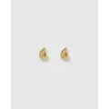 Izoa - Number 6 Stud Earrings - Jewellery (Gold) Number 6 Stud Earrings