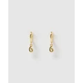 Izoa - Number 6 Huggie Earrings - Jewellery (Gold) Number 6 Huggie Earrings