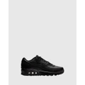 Nike - Air Max 90 Leather Grade School - Sneakers (Black/Black Ii) Air Max 90 Leather Grade School