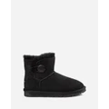 Ozwear Connection Uggs - Ugg Classic Mini Button Boots (Water Resistant) - Boots (BLACK) Ugg Classic Mini Button Boots (Water Resistant)