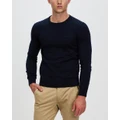 Ben Sherman - Signature Knitted Crew Neck - Jumpers & Cardigans (Dark Navy) Signature Knitted Crew Neck