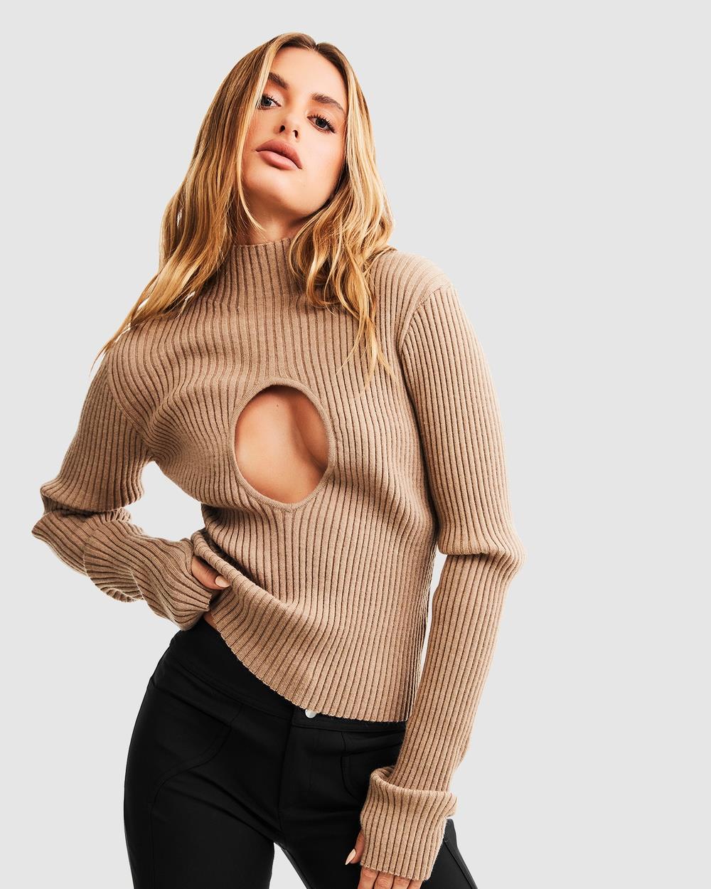 Nakedvice - The Val Top - Jumpers & Cardigans (Taupe) The Val Top