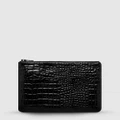 Status Anxiety - New Day Pouch - Wallets (Black Croc Emboss) New Day Pouch