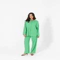 TWIICE - 'Aliyah' Crinkle Modest Pants - Pants (Green) 'Aliyah' Crinkle Modest Pants