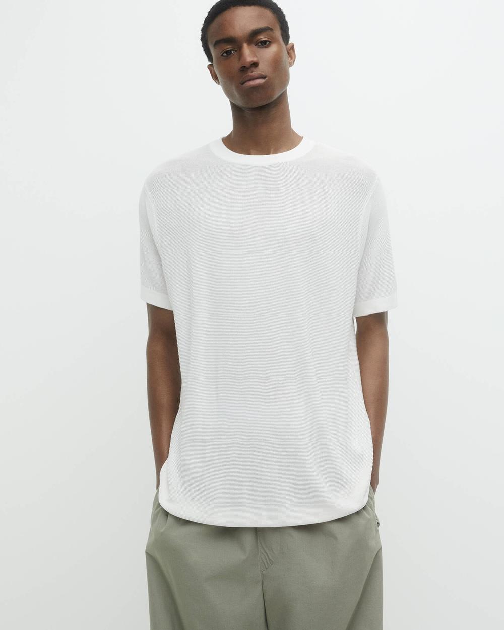 Pull&Bear - Short Sleeve Knit Sweater - Jumpers & Cardigans (Off White) Short Sleeve Knit Sweater