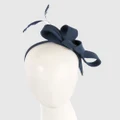 Max Alexander - Felt Navy Bow Fascinator With Feathers - Fascinators (Navy) Felt Navy Bow Fascinator With Feathers