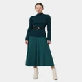 Forcast - Annette A Line Knit Skirt - Skirts (Teal) Annette A-Line Knit Skirt
