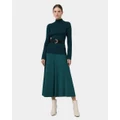 Forcast - Annette A Line Knit Skirt - Skirts (Teal) Annette A-Line Knit Skirt
