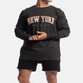 Counter Culture - New York Long Sleeve Tee - Long Sleeve T-Shirts (Vintage Black) New York Long Sleeve Tee