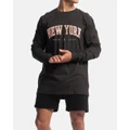 Counter Culture - New York Long Sleeve Tee - Long Sleeve T-Shirts (Vintage Black) New York Long Sleeve Tee