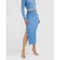 SOVERE - Intwine Knit Skirt - Skirts (Blue) Intwine Knit Skirt