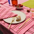 Mosey Me - Raspberry Stripe Placemat Set - Home (Pink) Raspberry Stripe Placemat Set