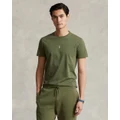 Polo Ralph Lauren - Custom Slim Fit Jersey Crew Neck T Shirt - T-Shirts & Singlets (Army Olive) Custom Slim Fit Jersey Crew Neck T-Shirt
