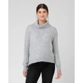 Ripe Maternity - Riley Roll Neck Knit - Jumpers & Cardigans (Silver Marle) Riley Roll Neck Knit