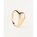 PDPAOLA - Square Shimmer Stamp Ring - Jewellery (Gold) Square Shimmer Stamp Ring