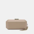 Olga Berg - Lia Facetted Clutch With Tassel - Clutches (Natural) Lia Facetted Clutch With Tassel
