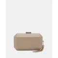 Olga Berg - Lia Facetted Clutch With Tassel - Clutches (Natural) Lia Facetted Clutch With Tassel