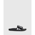 adidas Performance - Adilette Comfort Adjustable K - Sandals (Black/White) Adilette Comfort Adjustable K
