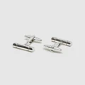 Oxford - Colour Insert Cuff Link Set - Ties & Cufflinks (Metallic Silver) Colour Insert Cuff Link Set