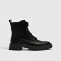 Pull&Bear - Flat Ankle Boots With Track Soles - Ankle Boots (Black) Flat Ankle Boots With Track Soles