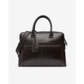 Calibre - Zip Leather Briefcase - Bags (Chocolate) Zip Leather Briefcase