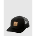 RVCA - Va All The Way Curved Brim Trucker Hat - Hats (BLACK) Va All The Way Curved Brim Trucker Hat