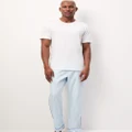 Wanderluxe Sleepwear - Daydreamer Long Pants and White T Shirt - Two-piece sets (Baby Blue / White) Daydreamer Long Pants and White T-Shirt