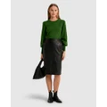 Oxford - Beccy Full Sleeve Knit Top - Jumpers & Cardigans (Green Medium) Beccy Full Sleeve Knit Top