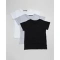 Silent Theory - Polly Tee 3Pk - T-Shirts & Singlets (BLK/GREY MARLE/WHITE) Polly Tee 3Pk