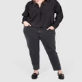 Love Your Wardrobe - Gabby Black Wash Stretch Jeans - Mom Jeans (Black Wash) Gabby Black Wash Stretch Jeans