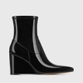 Wittner - Tonya Patent Stretch Leather Ankle Boots - Wedge Boots (Black) Tonya Patent Stretch Leather Ankle Boots